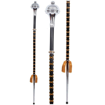 Drum Major Mace Stave Beech Wood Shaft Ball Top